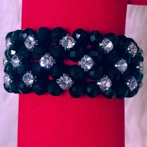 Crystal Beaded Bracelet with Rhinestones